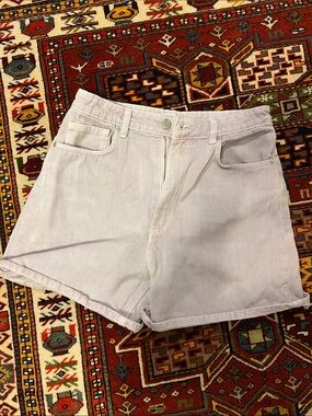 Zara Pastel Lilac Denim Shorts